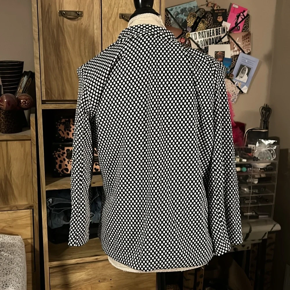 Notations Polka Dot Draped Blazer - Medium - Picture 3 of 6